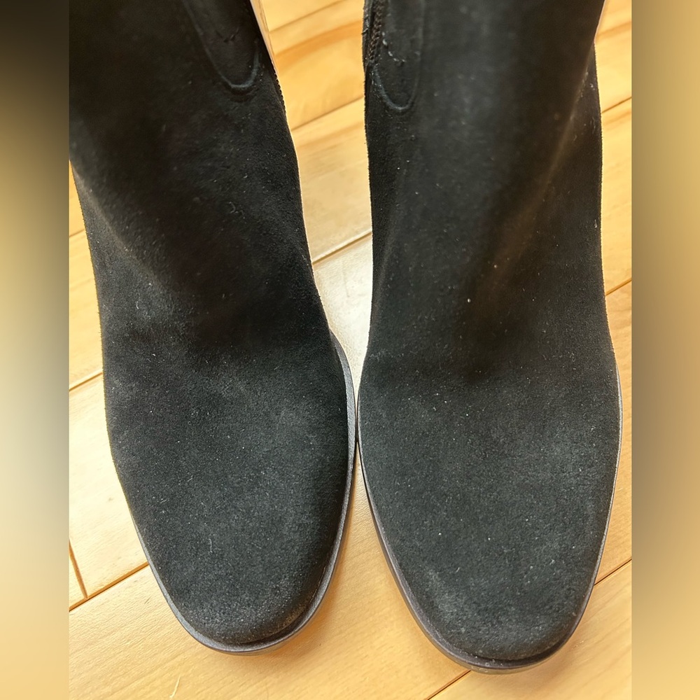 NWT Lucky Brand Wadier Black Suede Wedge Ankle Boots Sizes: 7.5 - Picture 10 of 12